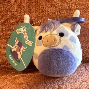 Squishmallows 3.5 in Conway the Highland Cow clip keychain
